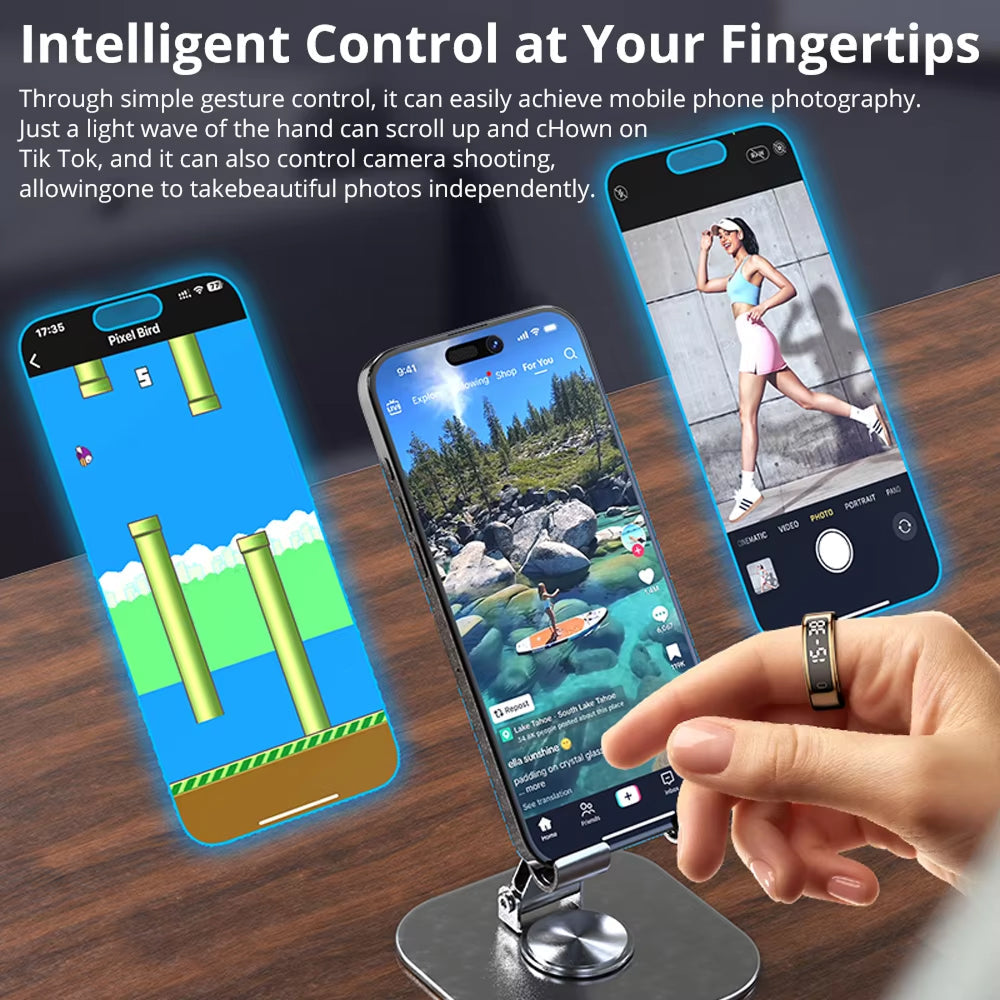 AuraTeco Smart Ring - 24/7 Health Monitoring & Gesture Control