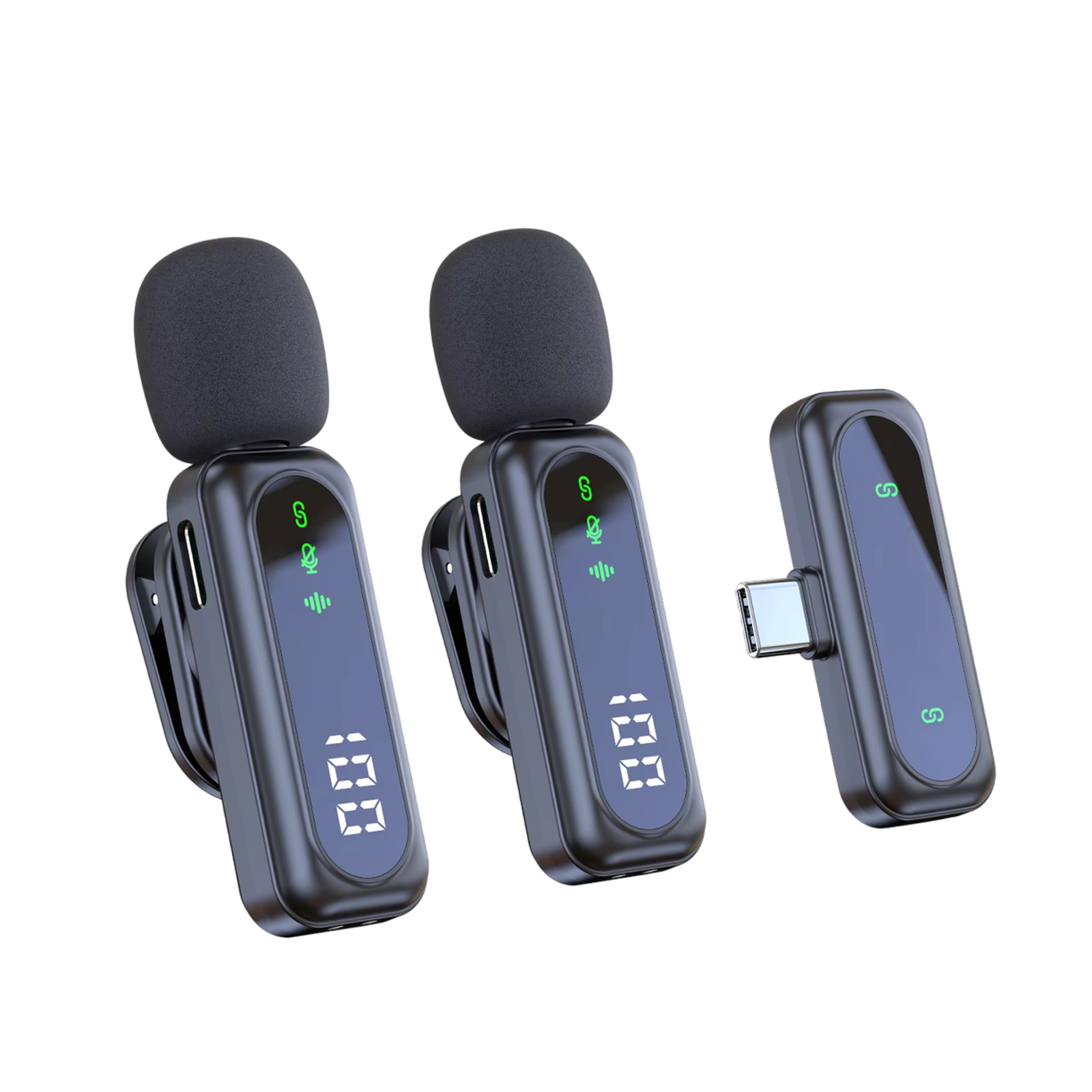AuziMic Wireless Lavalier Microphone 48KHz/24-Bit Hi-Res AI Noise Cancellation 50m Range