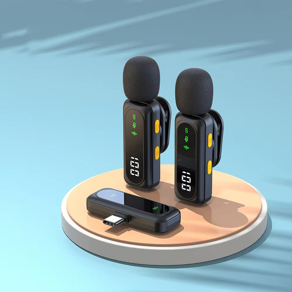 AuziMic Wireless Lavalier Microphone 48KHz/24-Bit Hi-Res AI Noise Cancellation 50m Range
