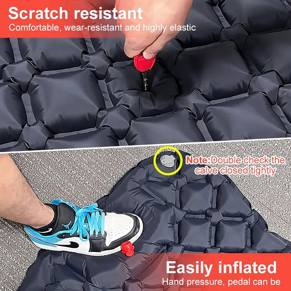 BaSlipix Backpacking Sleeping Pad with Integrated Foot Pump and Built-in Pillow