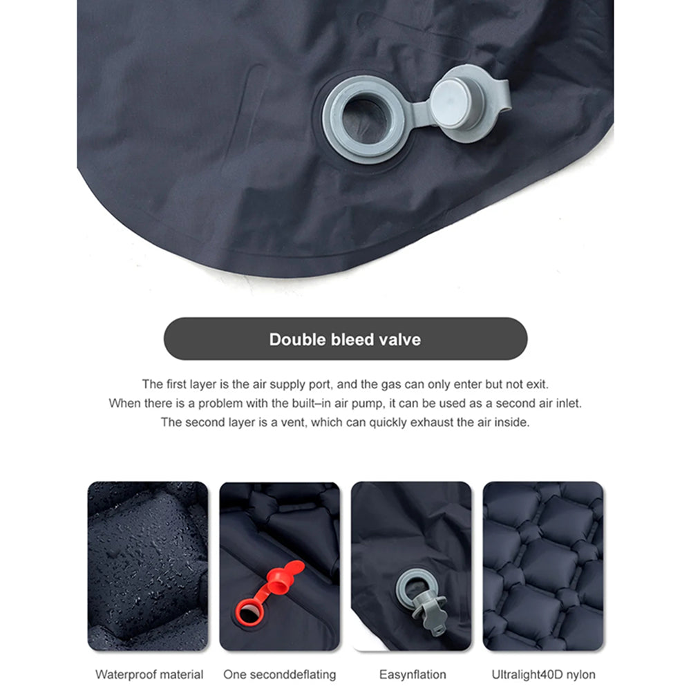 BaSlipix Backpacking Sleeping Pad with Integrated Foot Pump and Built-in Pillow