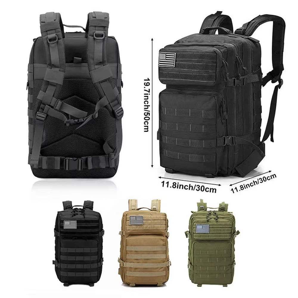 BagForis 50L Tactical Backpack 900D Oxford Waterproof Military MOLLE Rucksack