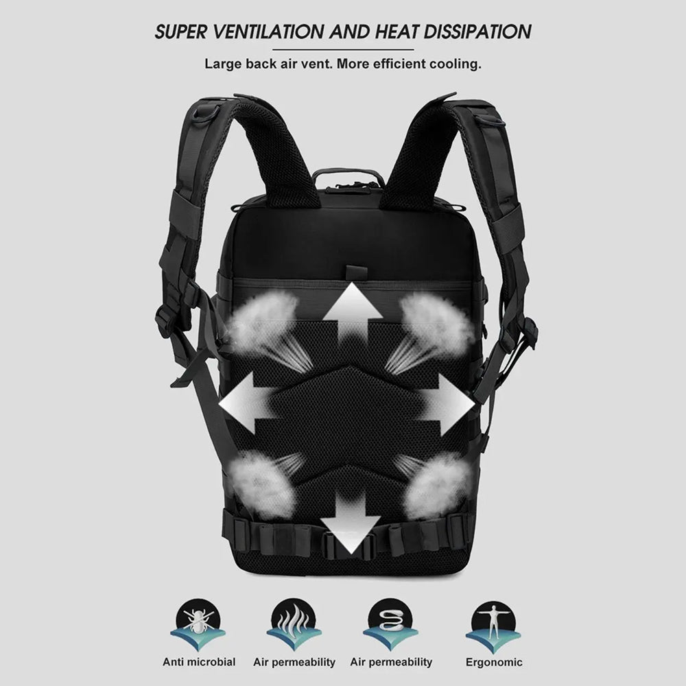 BagForis 50L Tactical Backpack 900D Oxford Waterproof Military MOLLE Rucksack