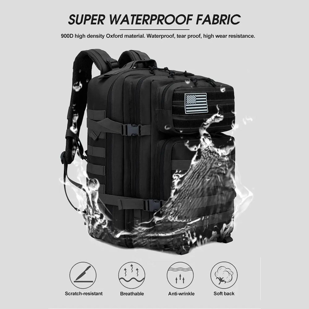 BagForis 50L Tactical Backpack 900D Oxford Waterproof Military MOLLE Rucksack
