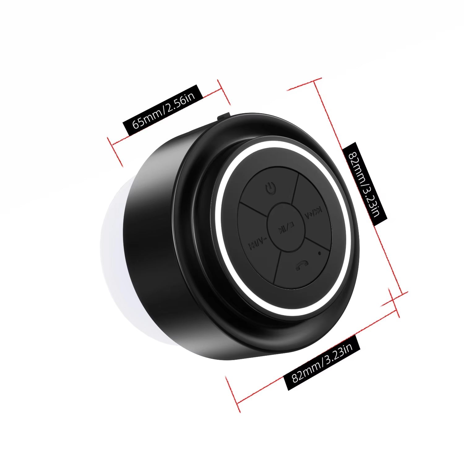 Title: BathMuci IP67 Waterproof Shower Speaker - TWS Stereo Sound, Detachable Suction Cup, RGB LED Lights