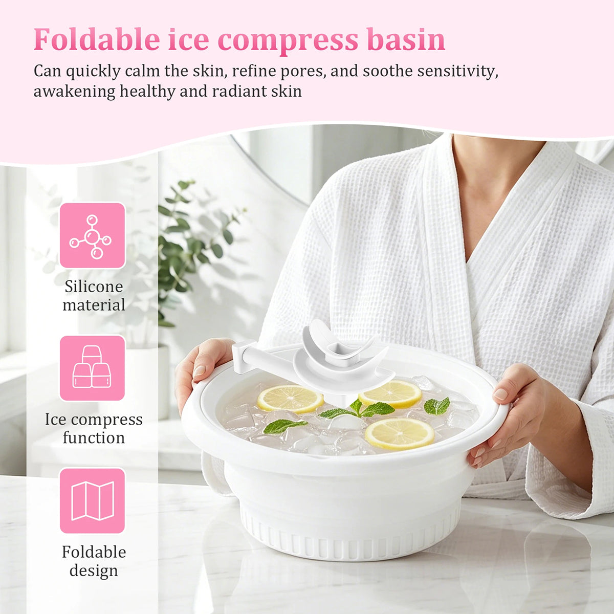 BatixFaci Collapsible Skin Icing Basin & Facial Cooling System