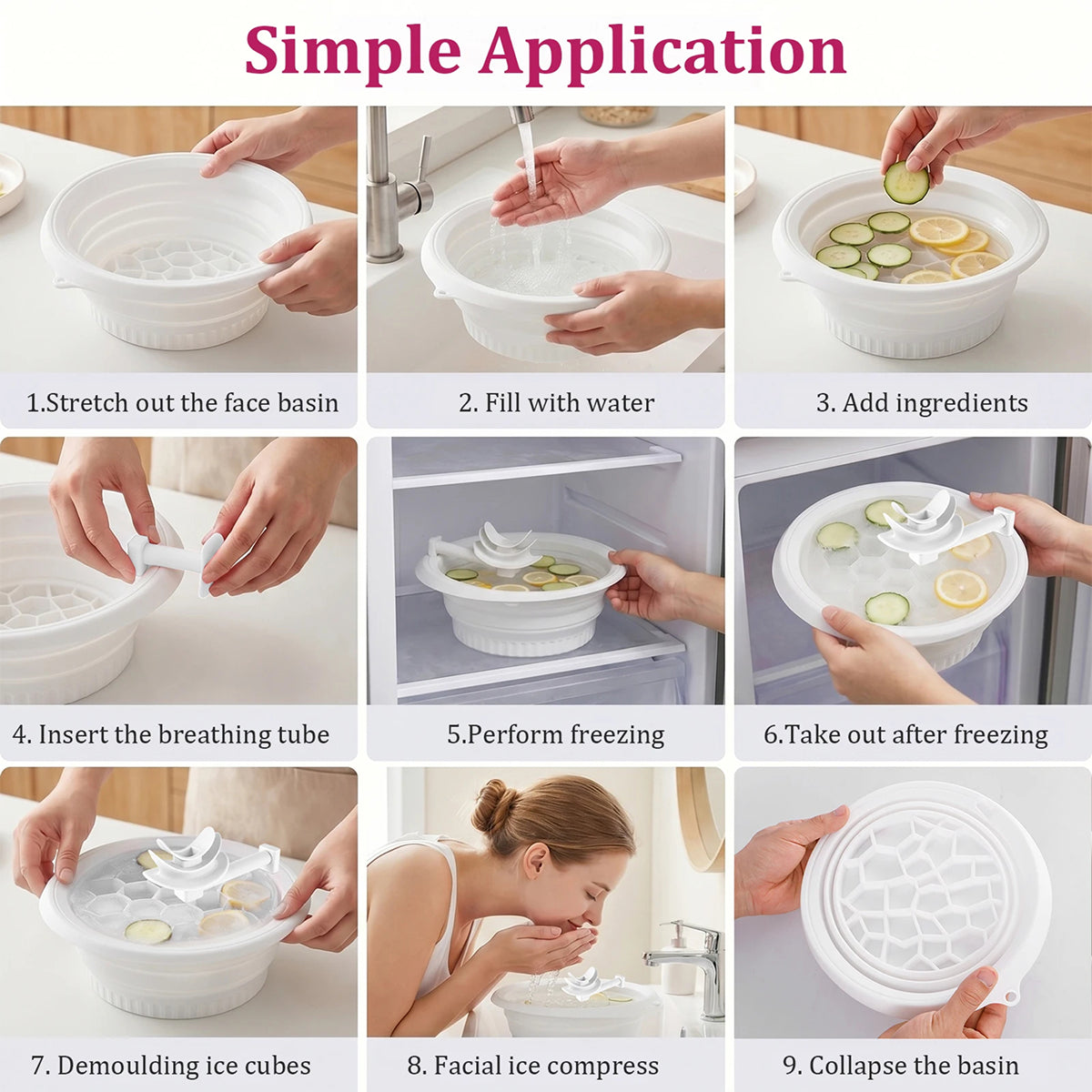 BatixFaci Collapsible Skin Icing Basin & Facial Cooling System