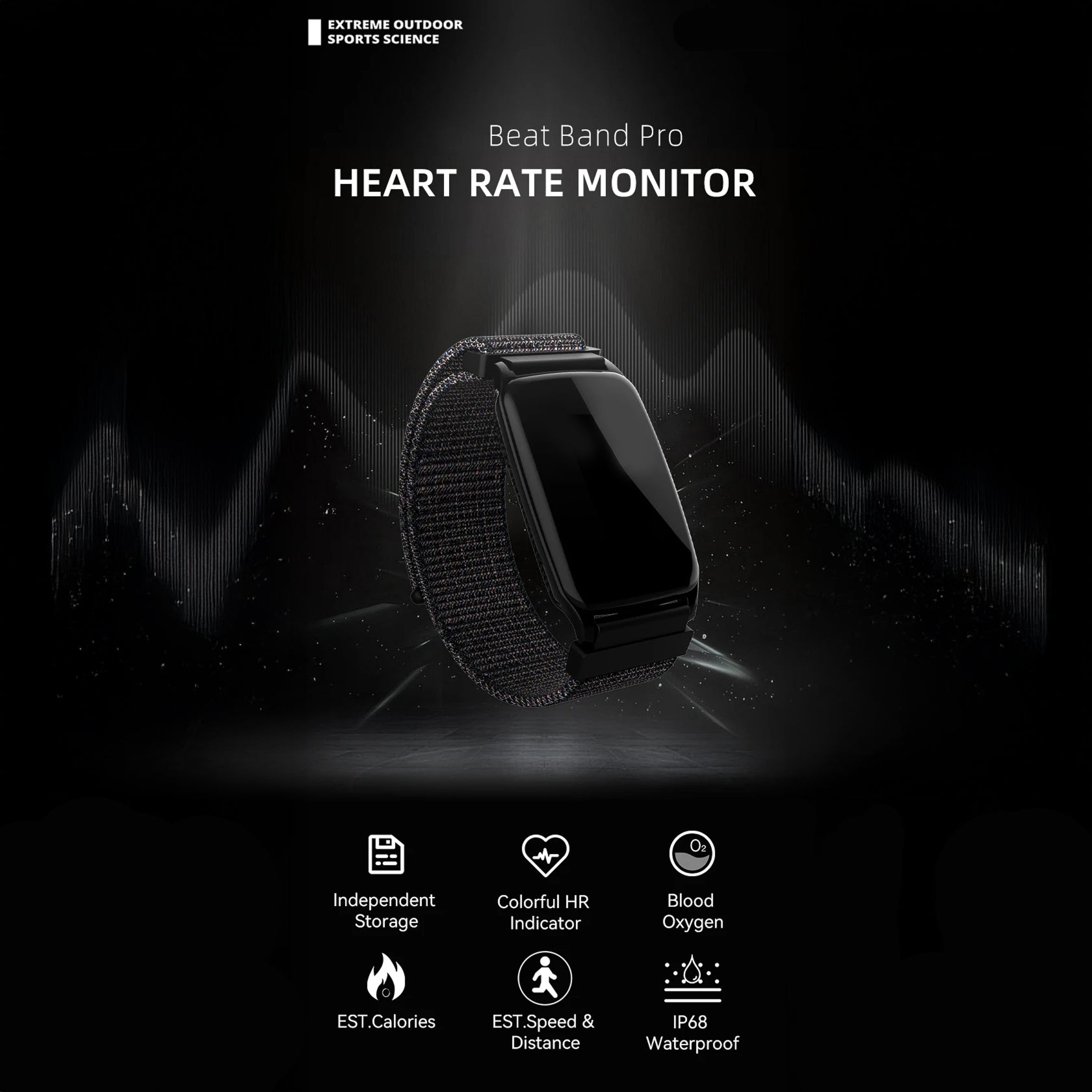 BeatLivo Armband Heart Rate Monitor IPX8 Waterproof Bluetooth ANT+ with Blood Oxygen