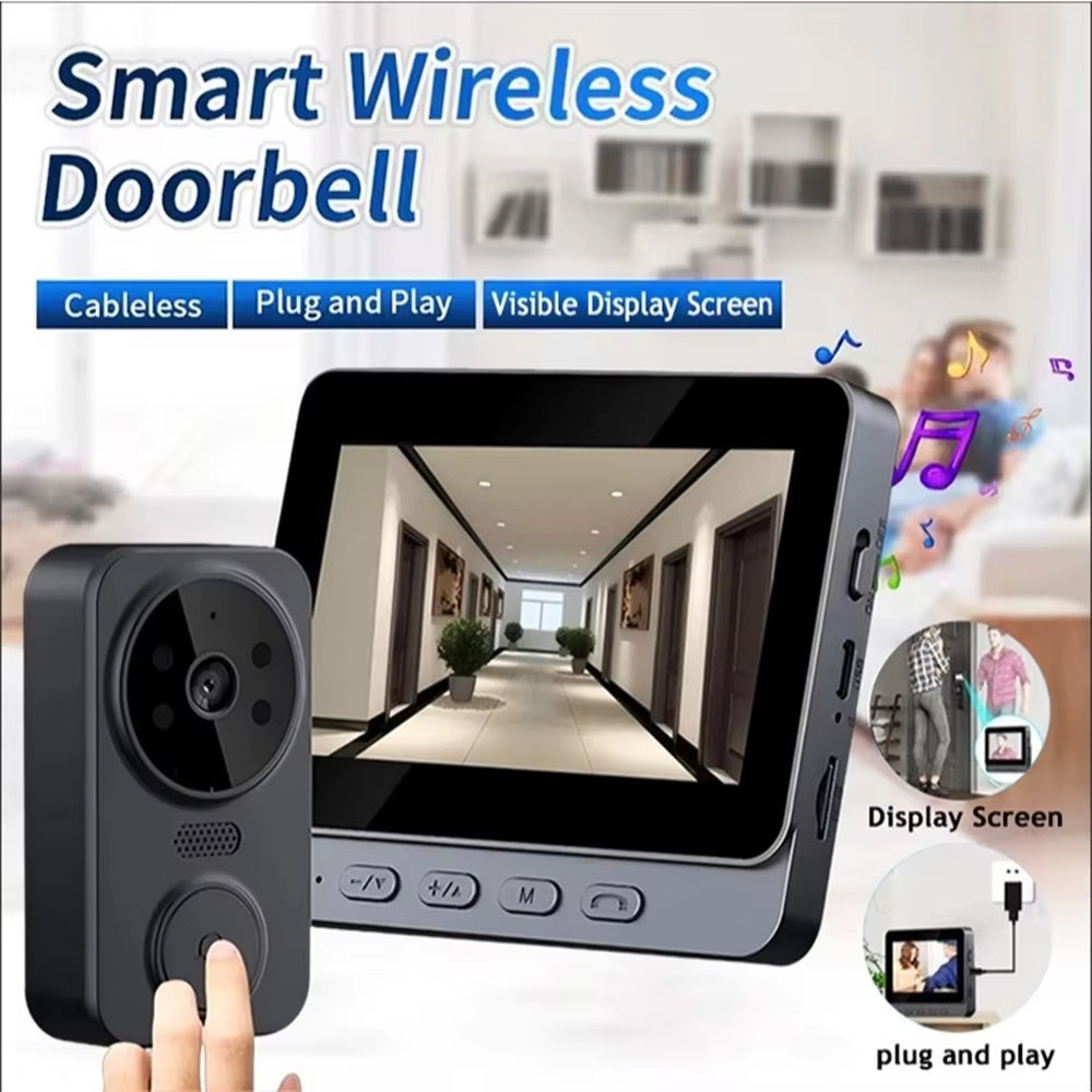 EntryCiz Smart Doorbell Camera with 4.3 Inch HD Monitor