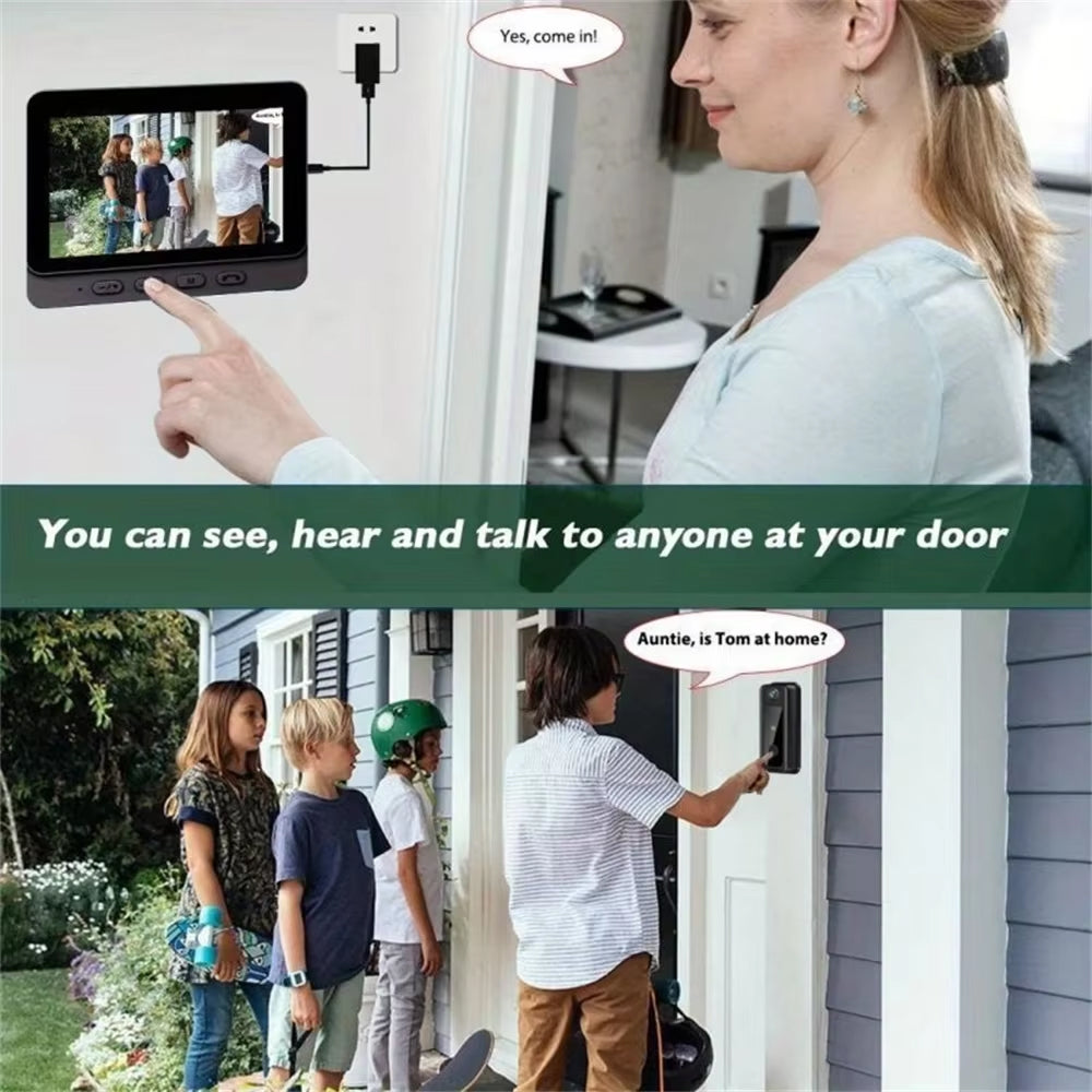EntryCiz Smart Doorbell Camera with 4.3 Inch HD Monitor