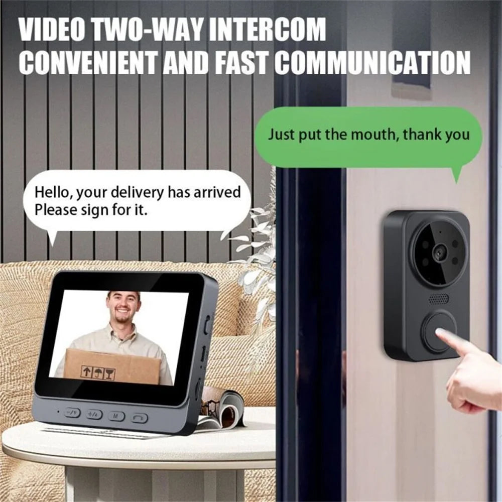 EntryCiz Smart Doorbell Camera with 4.3 Inch HD Monitor