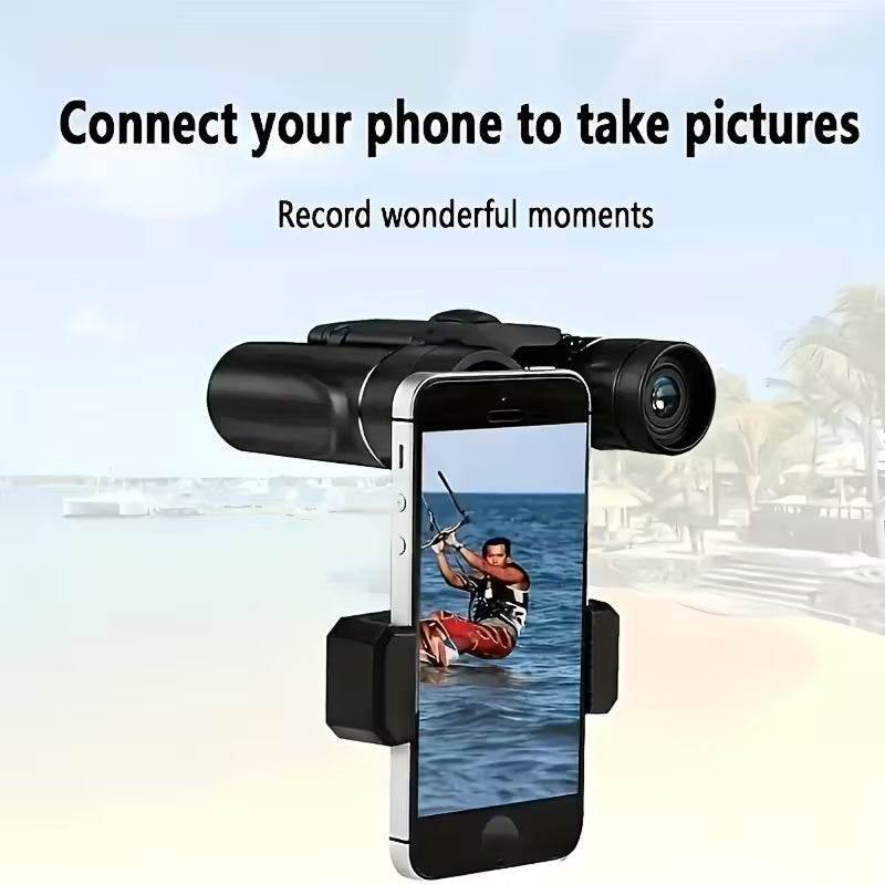 BiniClaxi 10x25 Compact Binoculars with Smartphone Adapter