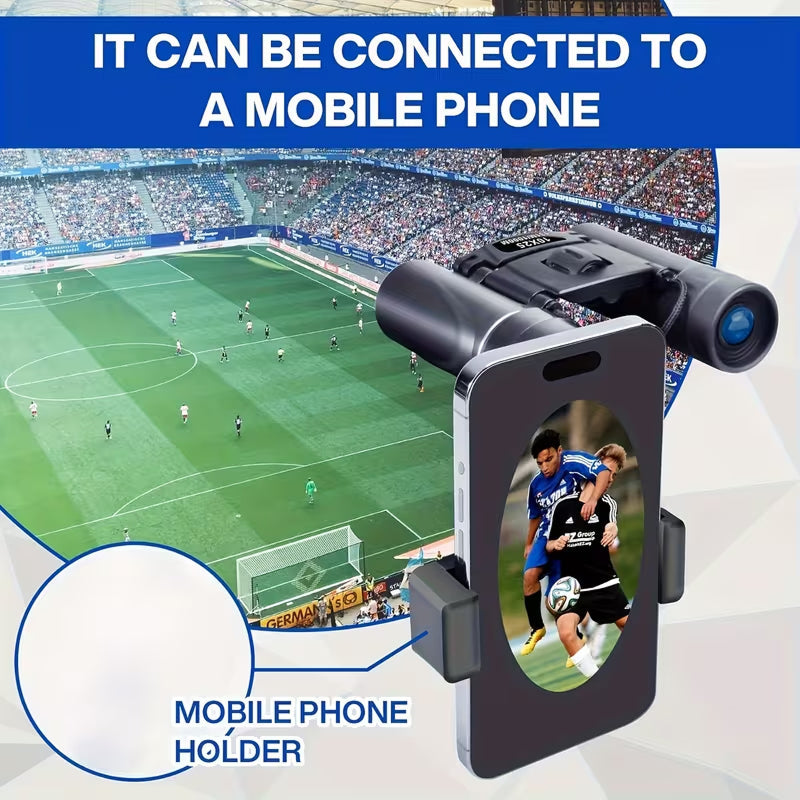 BiniClaxi 10x25 Compact Binoculars with Smartphone Adapter