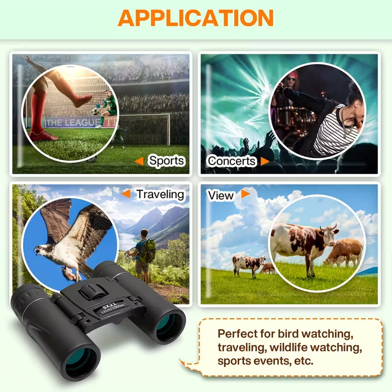 BiniClaxi 10x25 Compact Binoculars with Smartphone Adapter