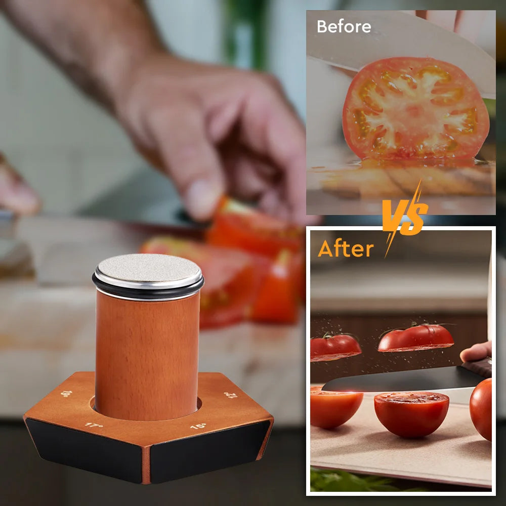 BladeDaso Rolling Knife Sharpener with Magnetic Base and Diamond Discs