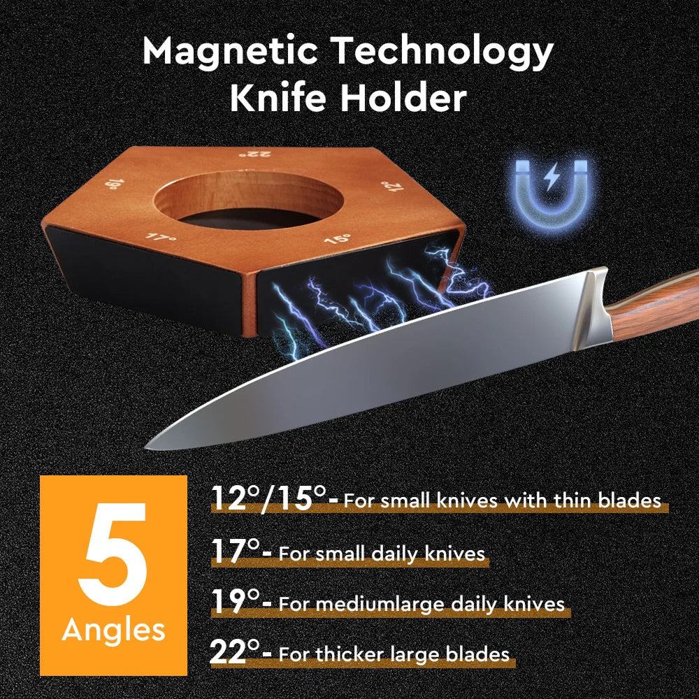 BladeDaso Rolling Knife Sharpener with Magnetic Base and Diamond Discs