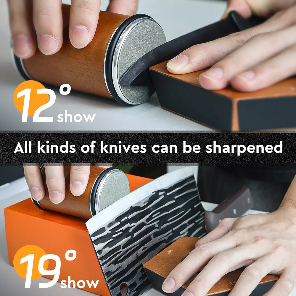 BladeDaso Rolling Knife Sharpener with Magnetic Base and Diamond Discs