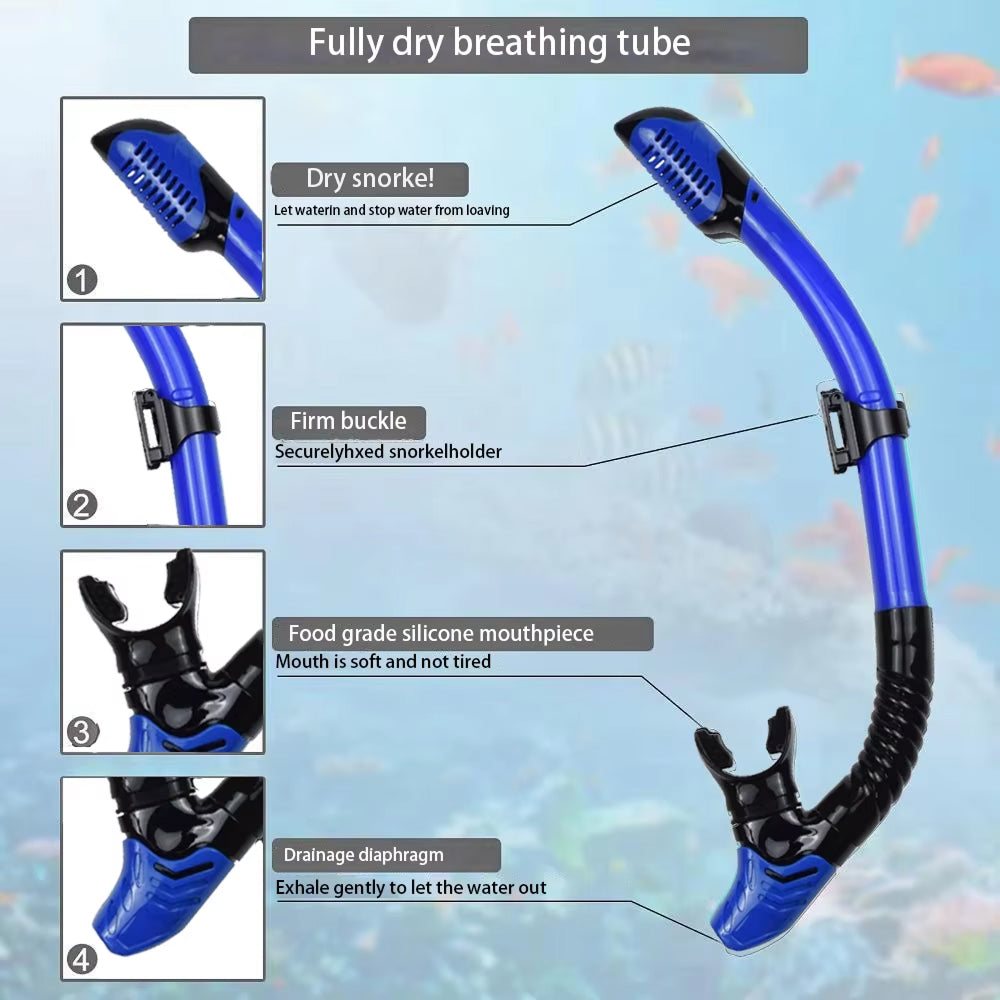 BlicMask 3-in-1 Snorkeling Set with Anti-Fog Mask and Fins