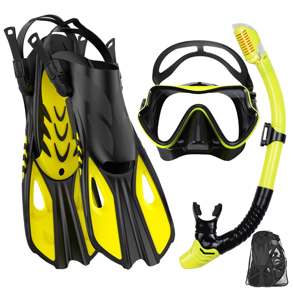 BlicMask 3-in-1 Snorkeling Set with Anti-Fog Mask and Fins