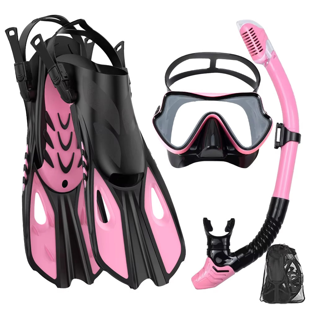 BlicMask 3-in-1 Snorkeling Set with Anti-Fog Mask and Fins