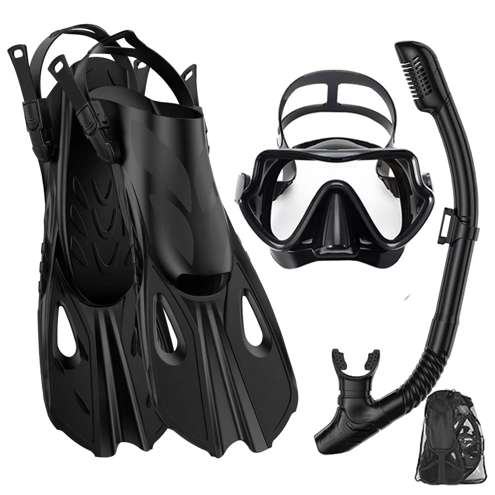 BlicMask 3-in-1 Snorkeling Set with Anti-Fog Mask and Fins