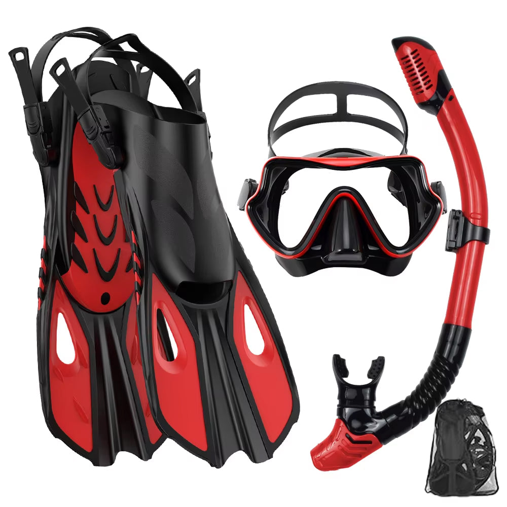 BlicMask 3-in-1 Snorkeling Set with Anti-Fog Mask and Fins