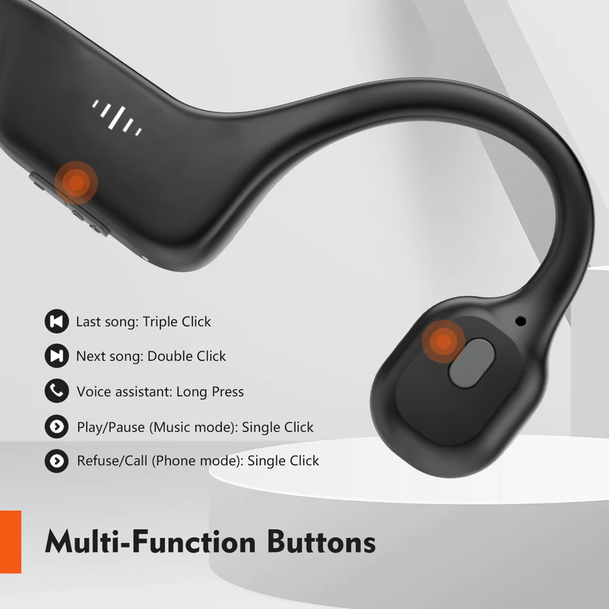 BociEarix Bone Conduction Headphones Bluetooth 5.0 IPX6 Waterproof 29g for Running and Cycling