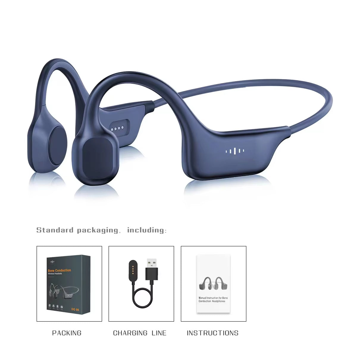 BociEarix Bone Conduction Headphones Bluetooth 5.0 IPX6 Waterproof 29g for Running and Cycling