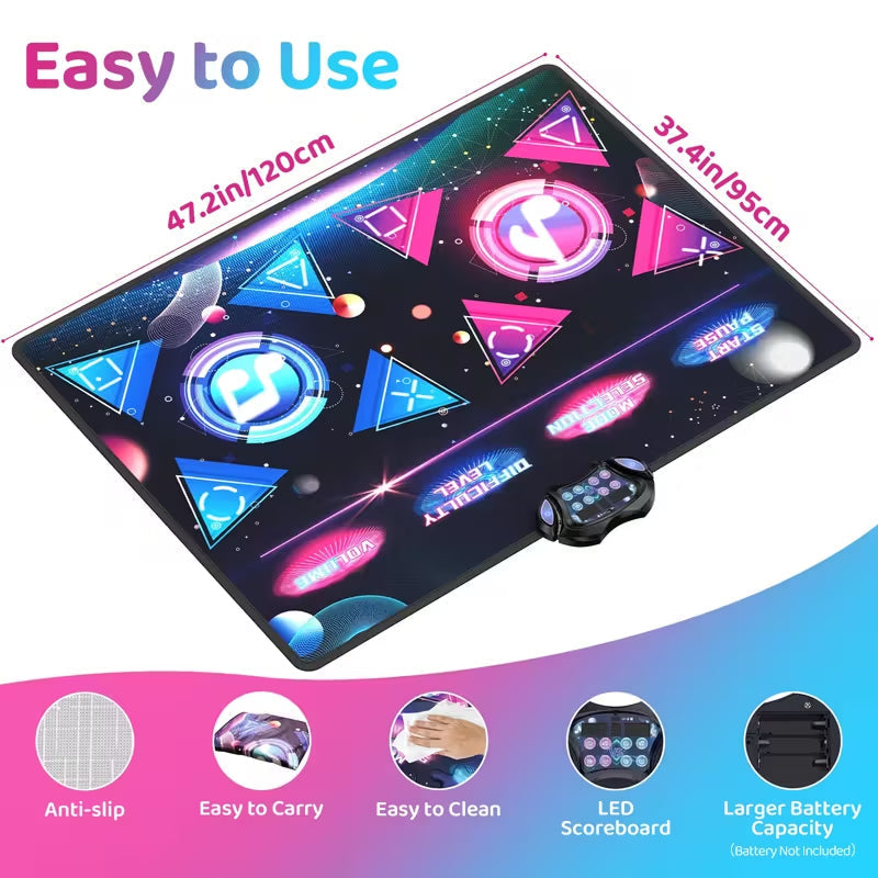 BowixBeat Interactive Double Dance Mat for Kids