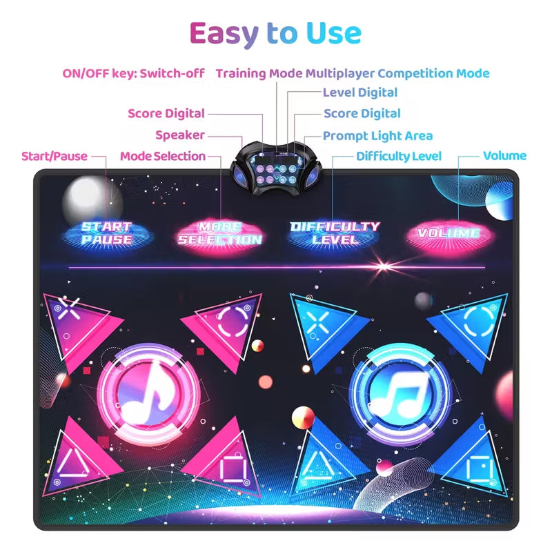 BowixBeat Interactive Double Dance Mat for Kids