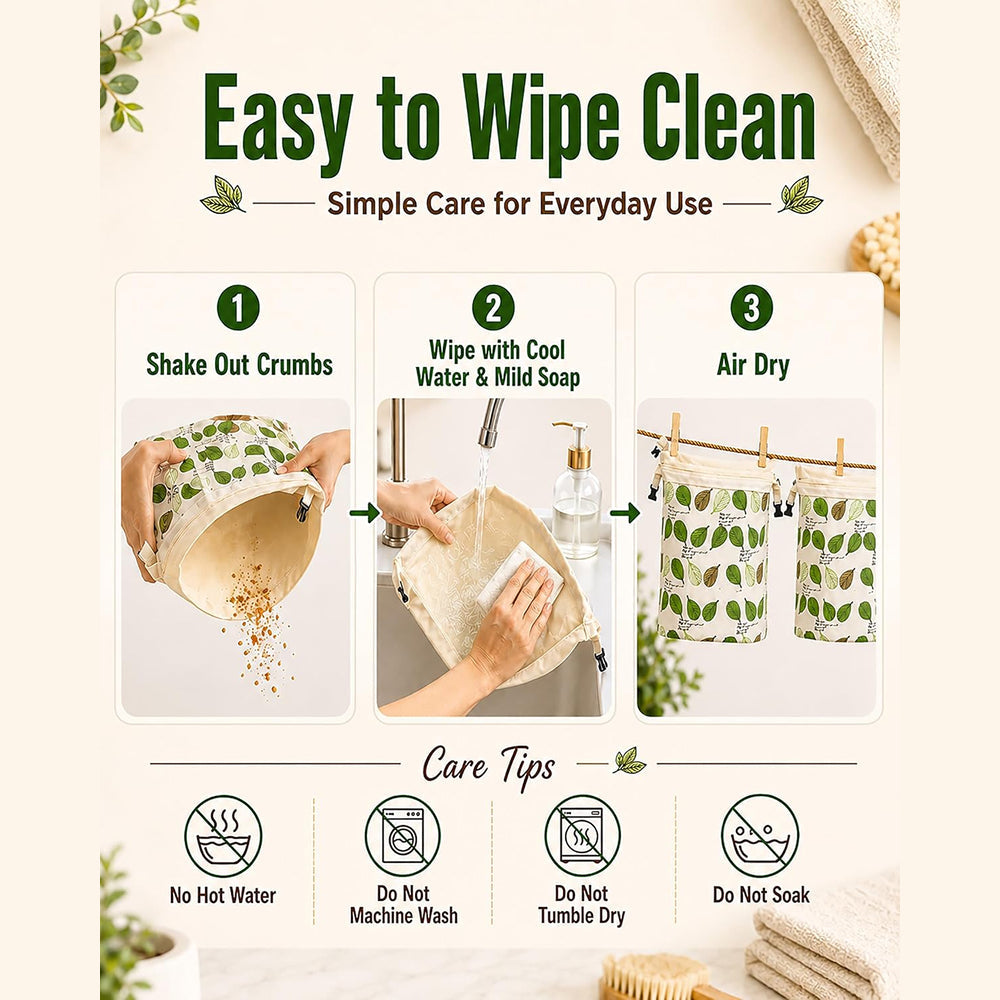 BredFresi Reusable Beeswax Bread Bags for Homemade Sourdough
