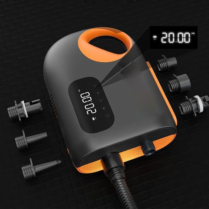 Breezpsi Electric SUP Pump - 20PSI High Pressure 120W Dual Motor, 400L/min Fast Inflation with ±0.1 PSI Precision