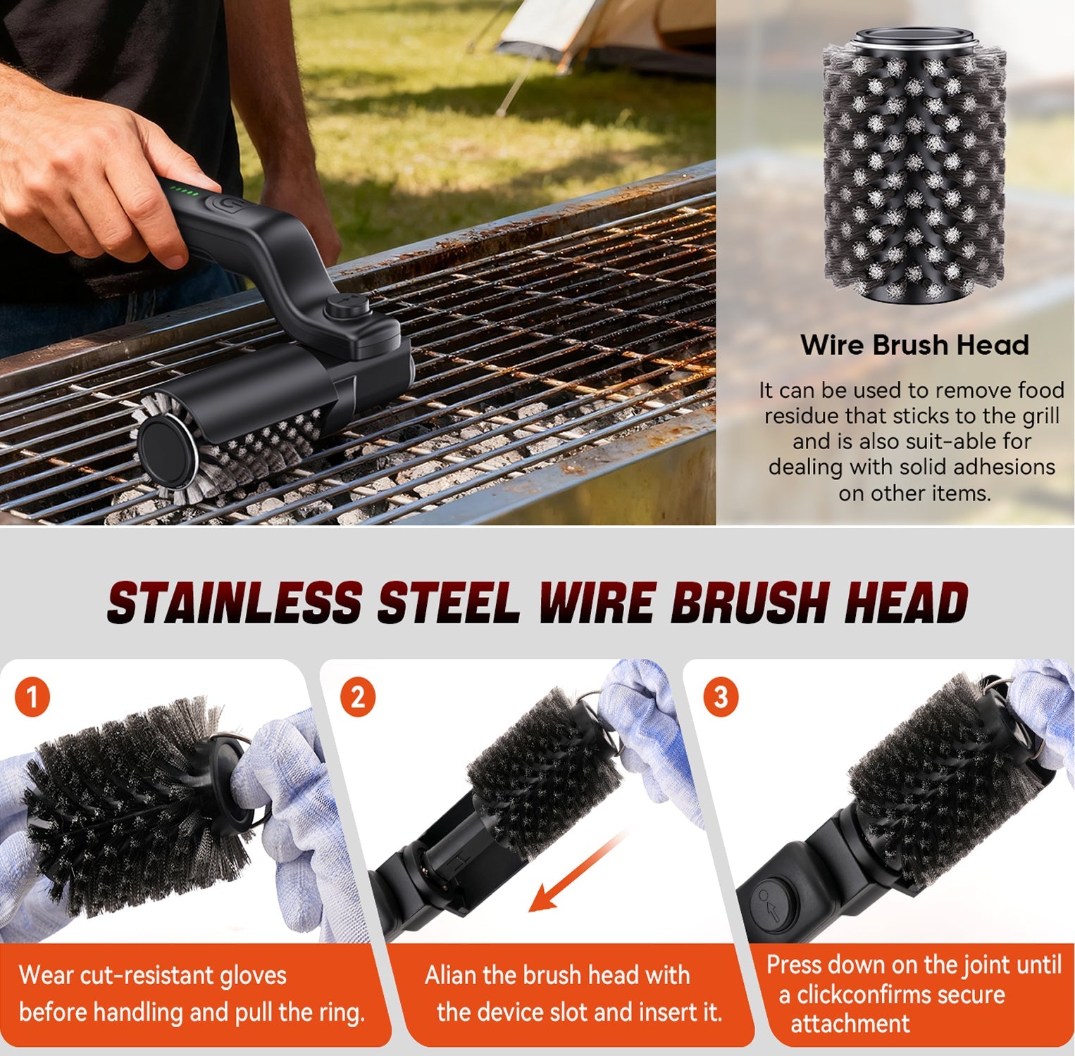 BruxMixi Electric Grill Brush