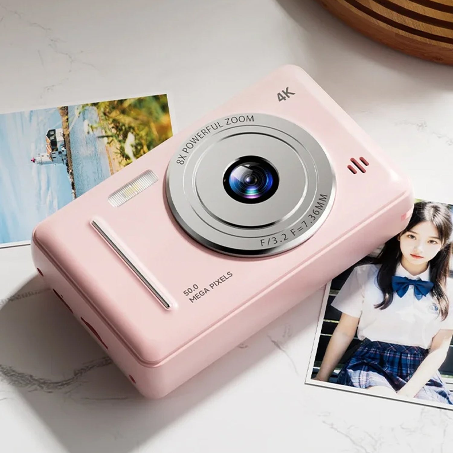 CamTipco 50MP Digital Camera 4K UHD 8X Zoom Compact Vlogging Cam with Anti-Shake