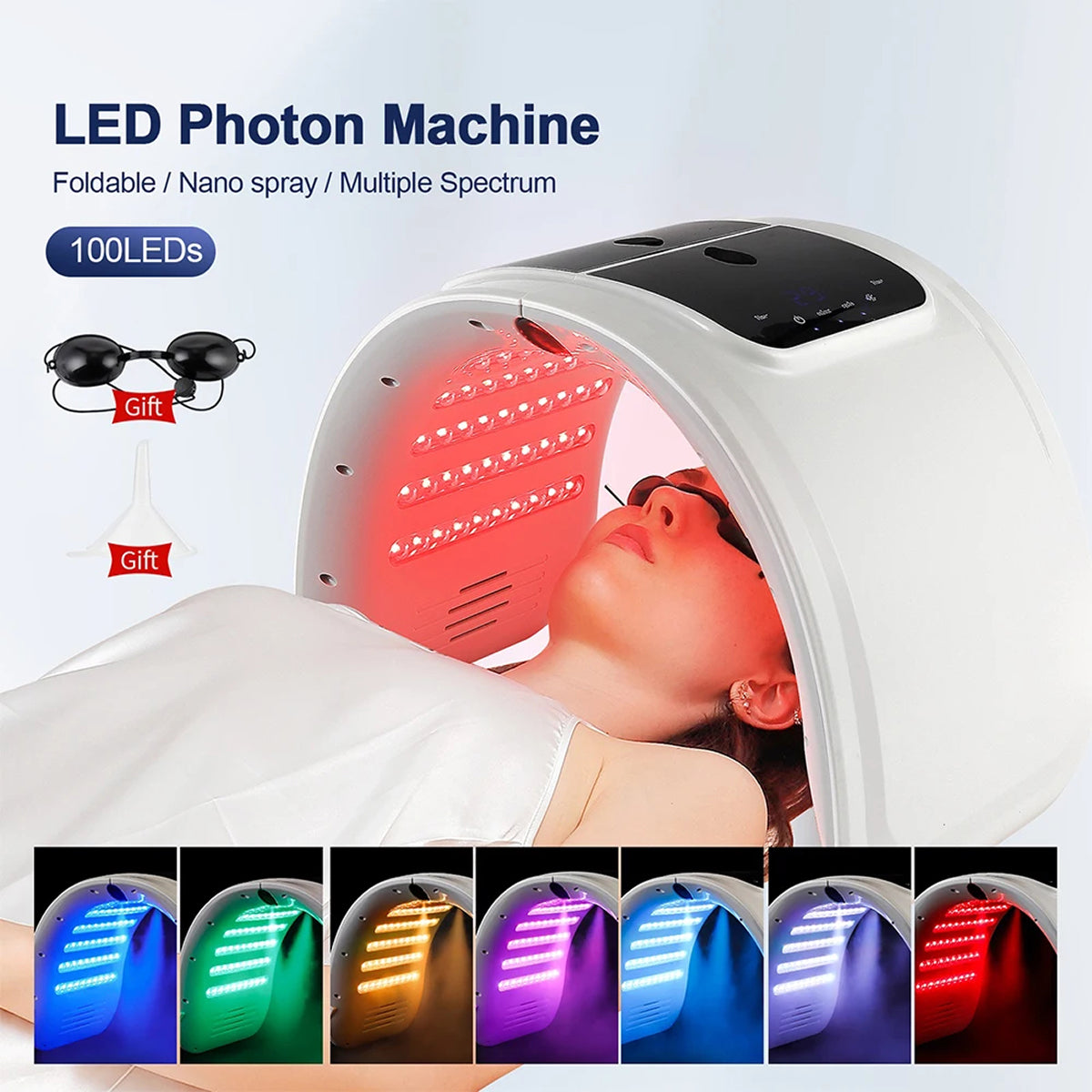 CanbiMart 7-Color LED Blue Light Therapy and Nano-Mist Rejuvenation