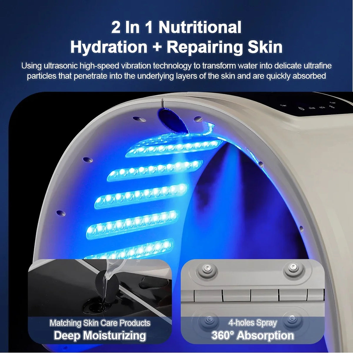 CanbiMart 7-Color LED Blue Light Therapy and Nano-Mist Rejuvenation