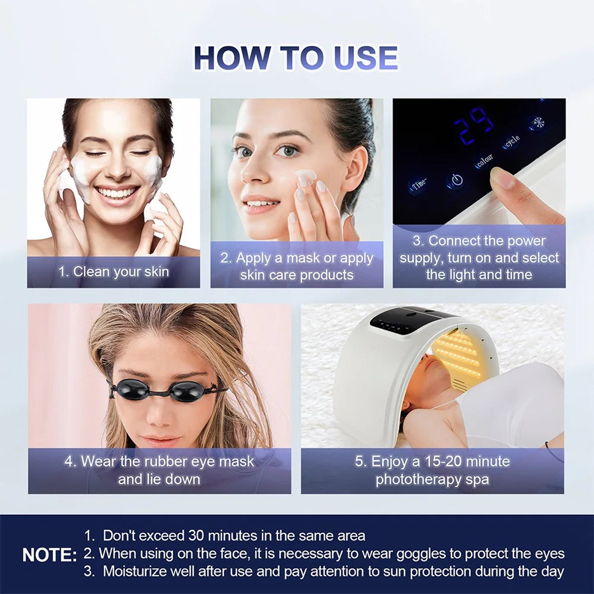 CanbiMart 7-Color LED Blue Light Therapy and Nano-Mist Rejuvenation