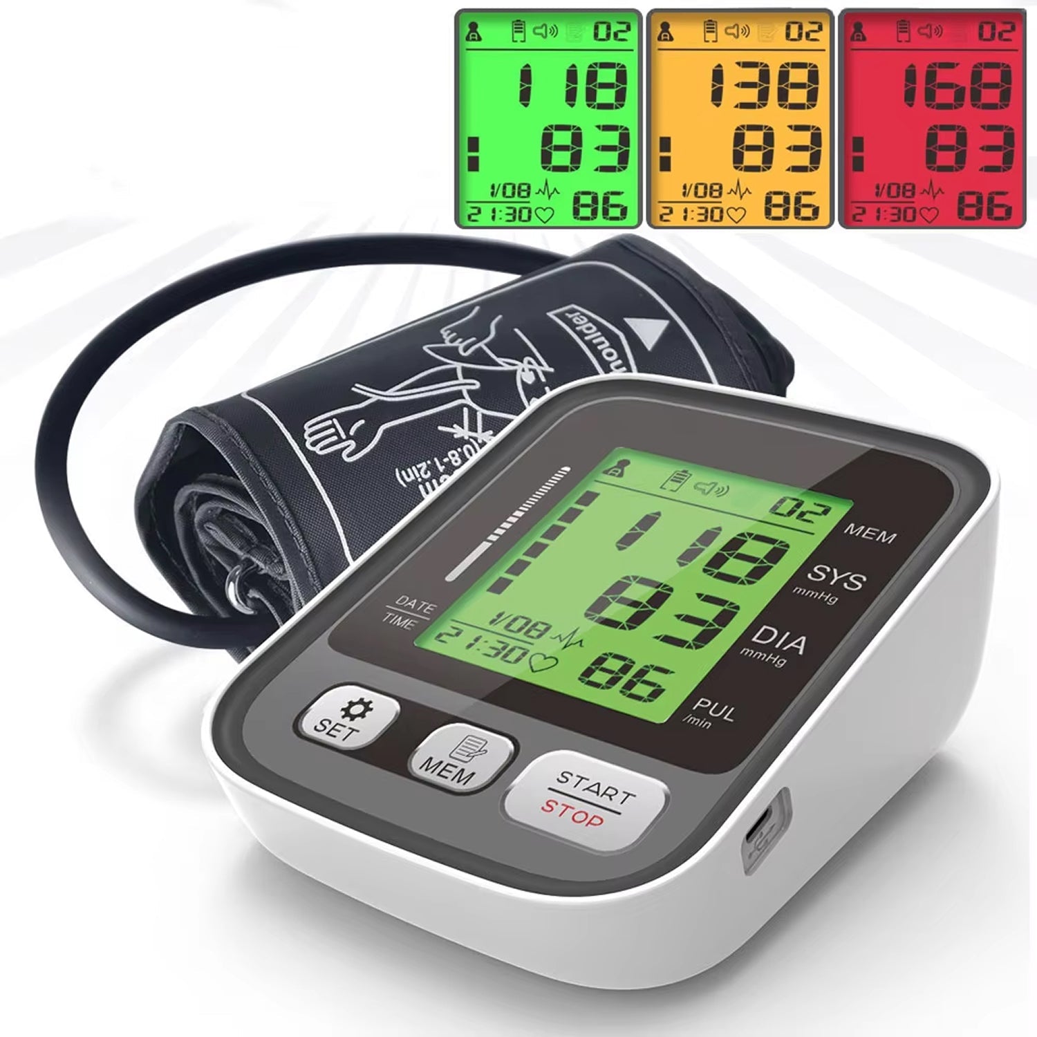 CareHelis Upper Arm Blood Pressure Monitor Clinical Accuracy Dual 99 Memory Voice Guidance
