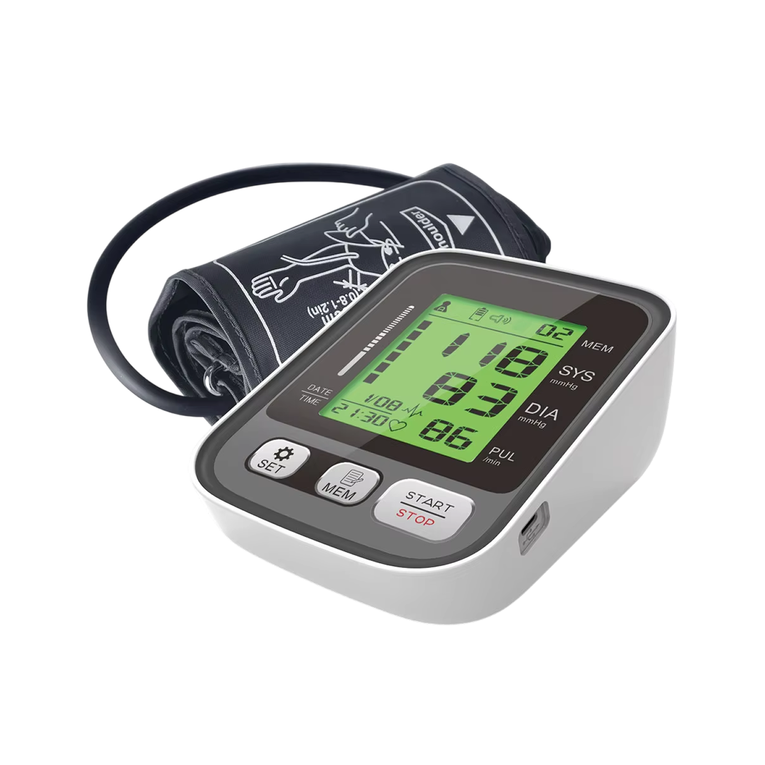 CareHelis Upper Arm Blood Pressure Monitor Clinical Accuracy Dual 99 Memory Voice Guidance