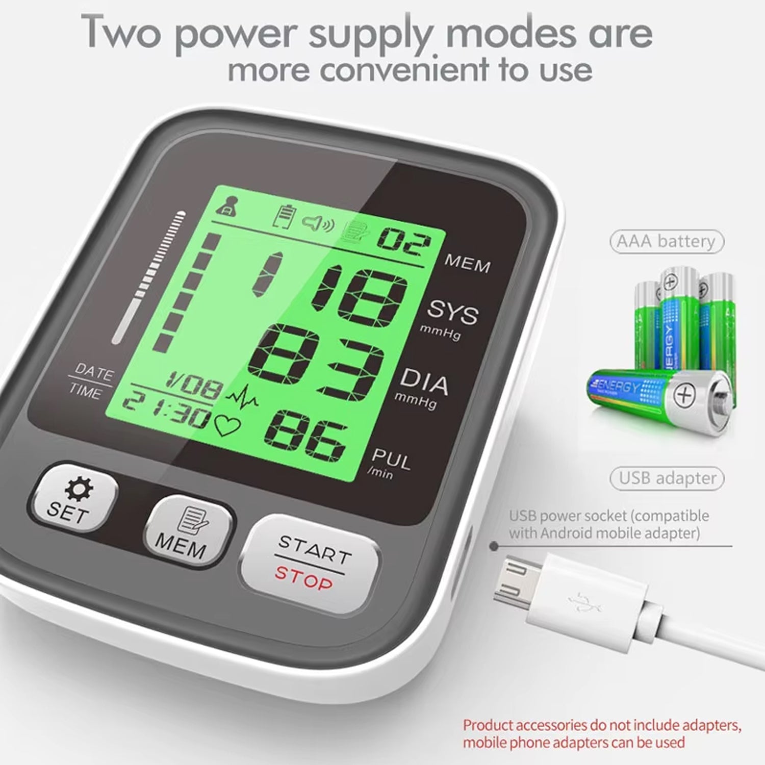 CareHelis Upper Arm Blood Pressure Monitor Clinical Accuracy Dual 99 Memory Voice Guidance