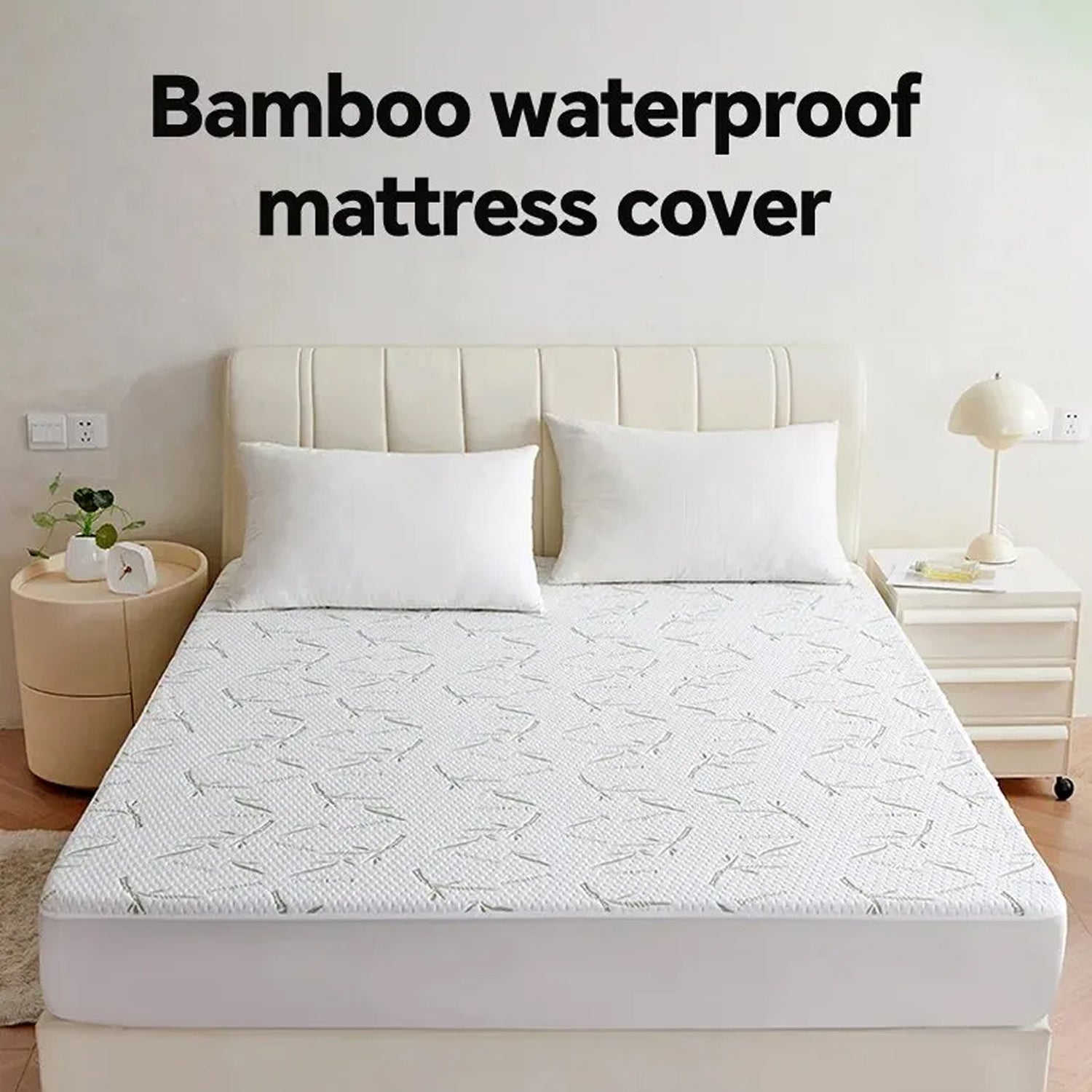 Chylozia Bamboo Cooling Sheets Waterproof Mattress Protector 360° Deep Pocket