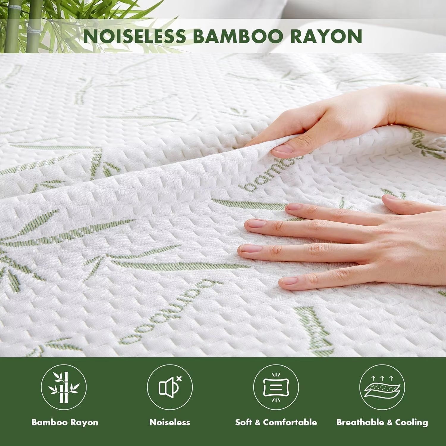 Chylozia Bamboo Cooling Sheets Waterproof Mattress Protector 360° Deep Pocket