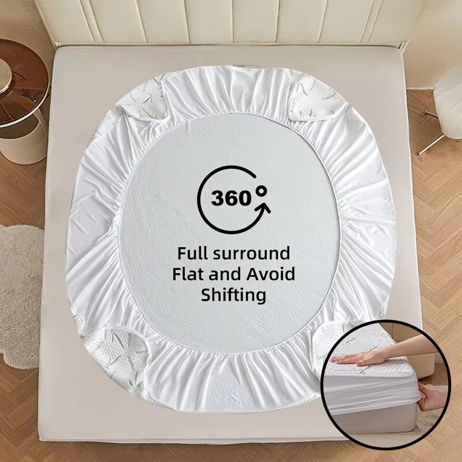 Chylozia Bamboo Cooling Sheets Waterproof Mattress Protector 360° Deep Pocket