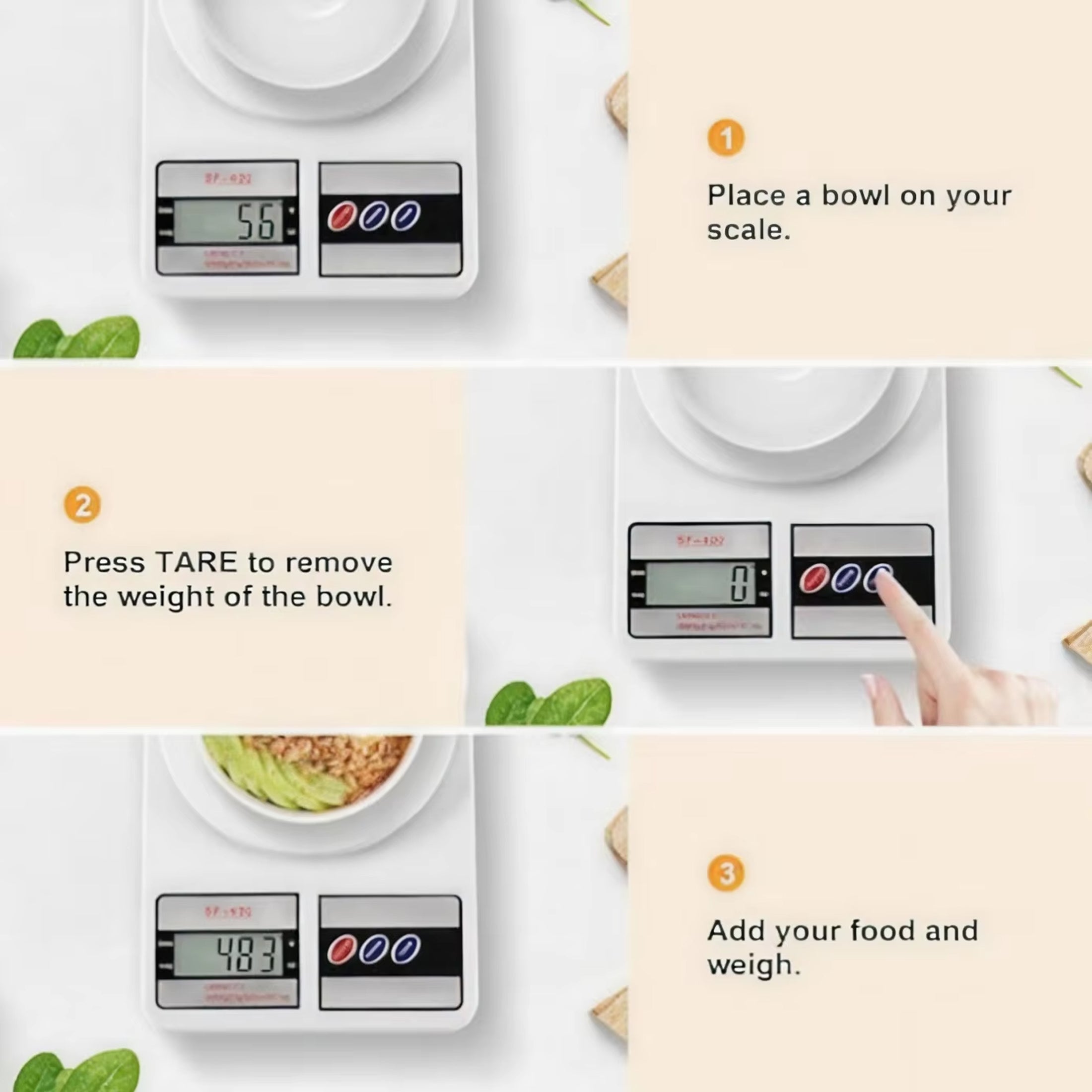 CifyMido Digital Kitchen Scale 22lb/10kg High Capacity 1g Precision with Stainless Steel Platform and TARE Function