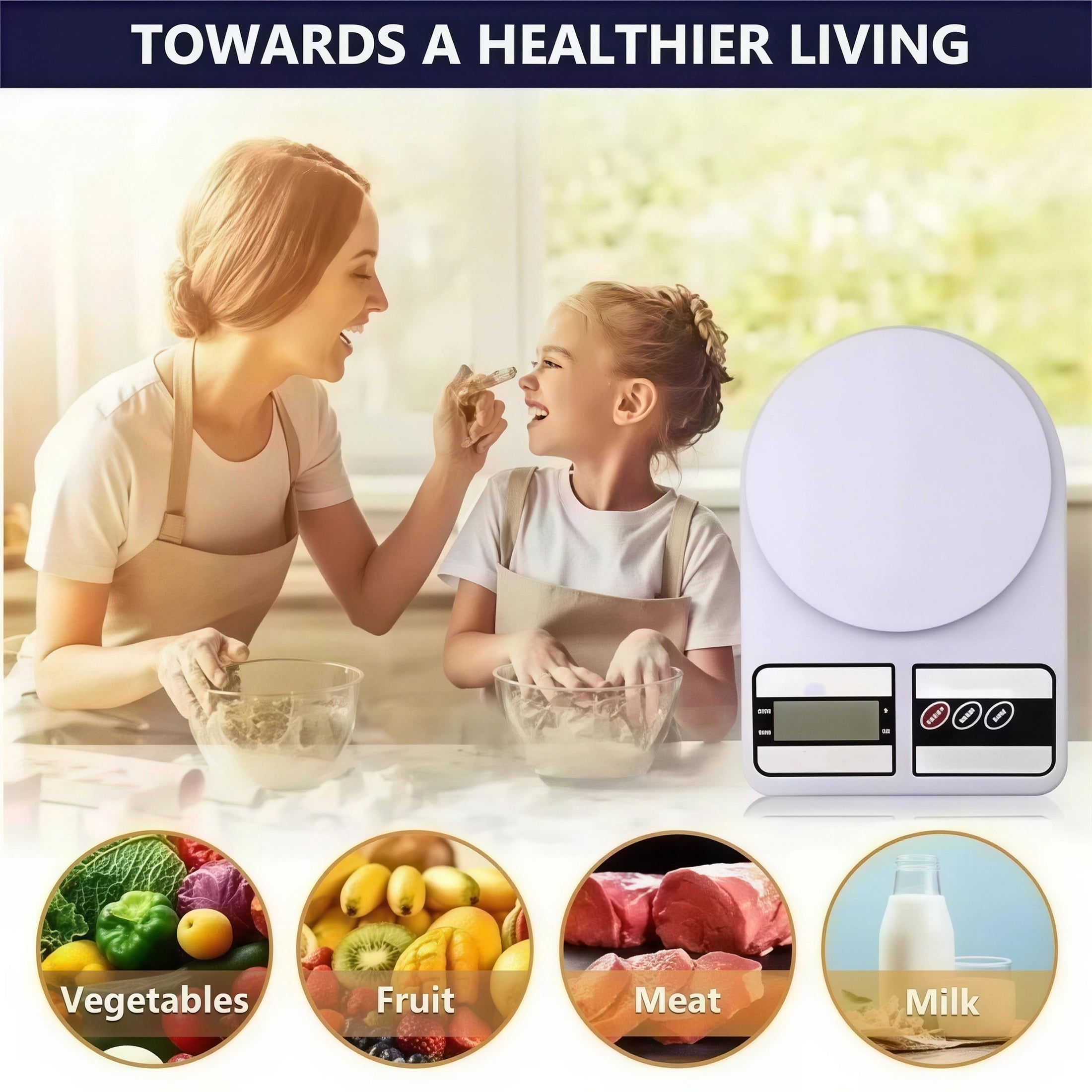 CifyMido Digital Kitchen Scale 22lb/10kg High Capacity 1g Precision with Stainless Steel Platform and TARE Function