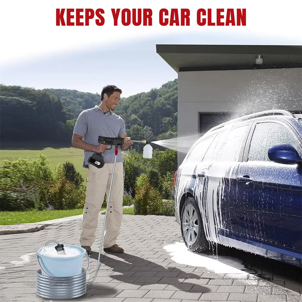 CinoAqua Cordless Pressure Washer 435 PSI 300W Brushless Motor with Dual 12000mAh Batteries