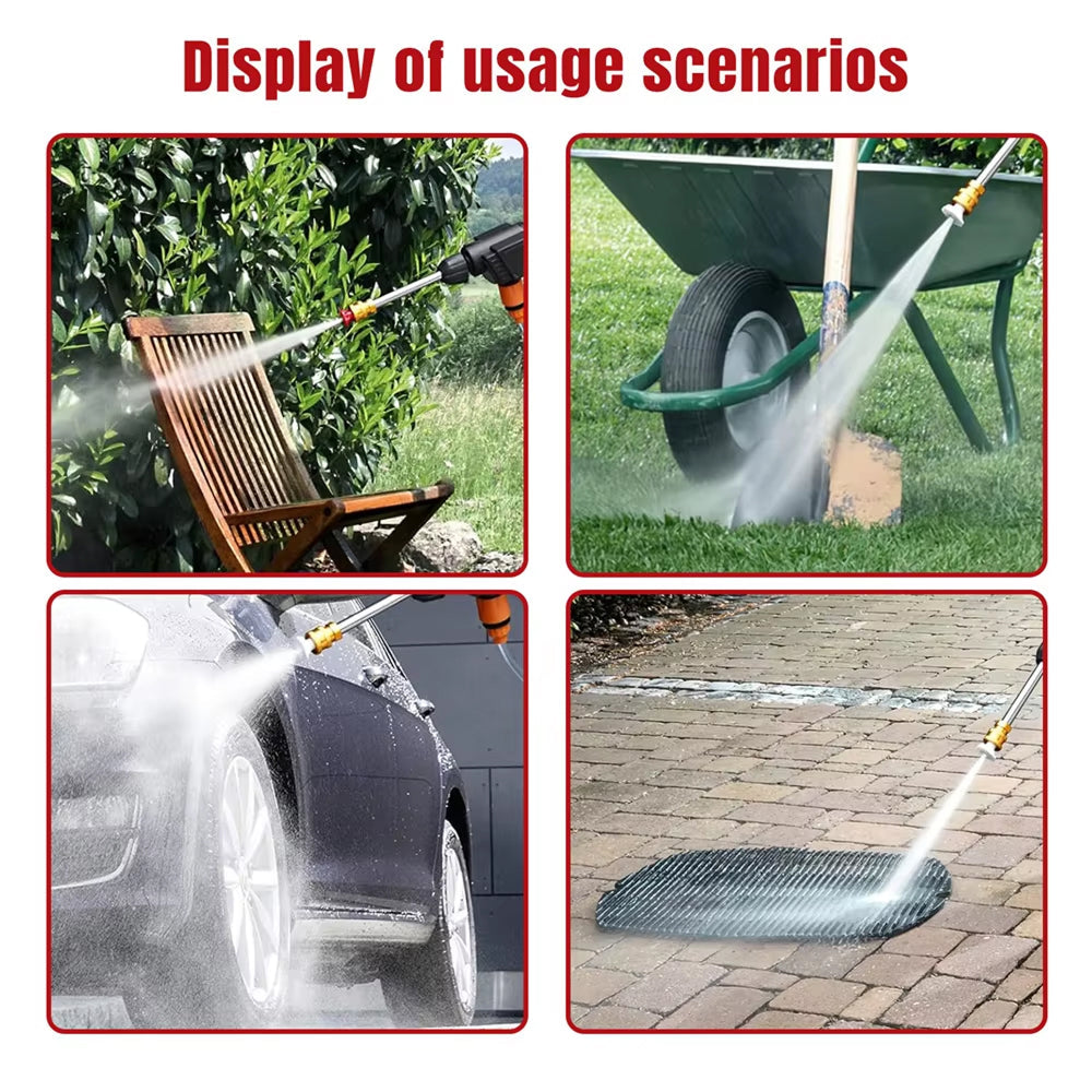 CinoAqua Cordless Pressure Washer 435 PSI 300W Brushless Motor with Dual 12000mAh Batteries