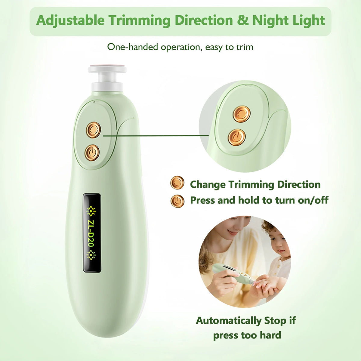 CinoDelp Safety Baby Nail Trimmer Electric File