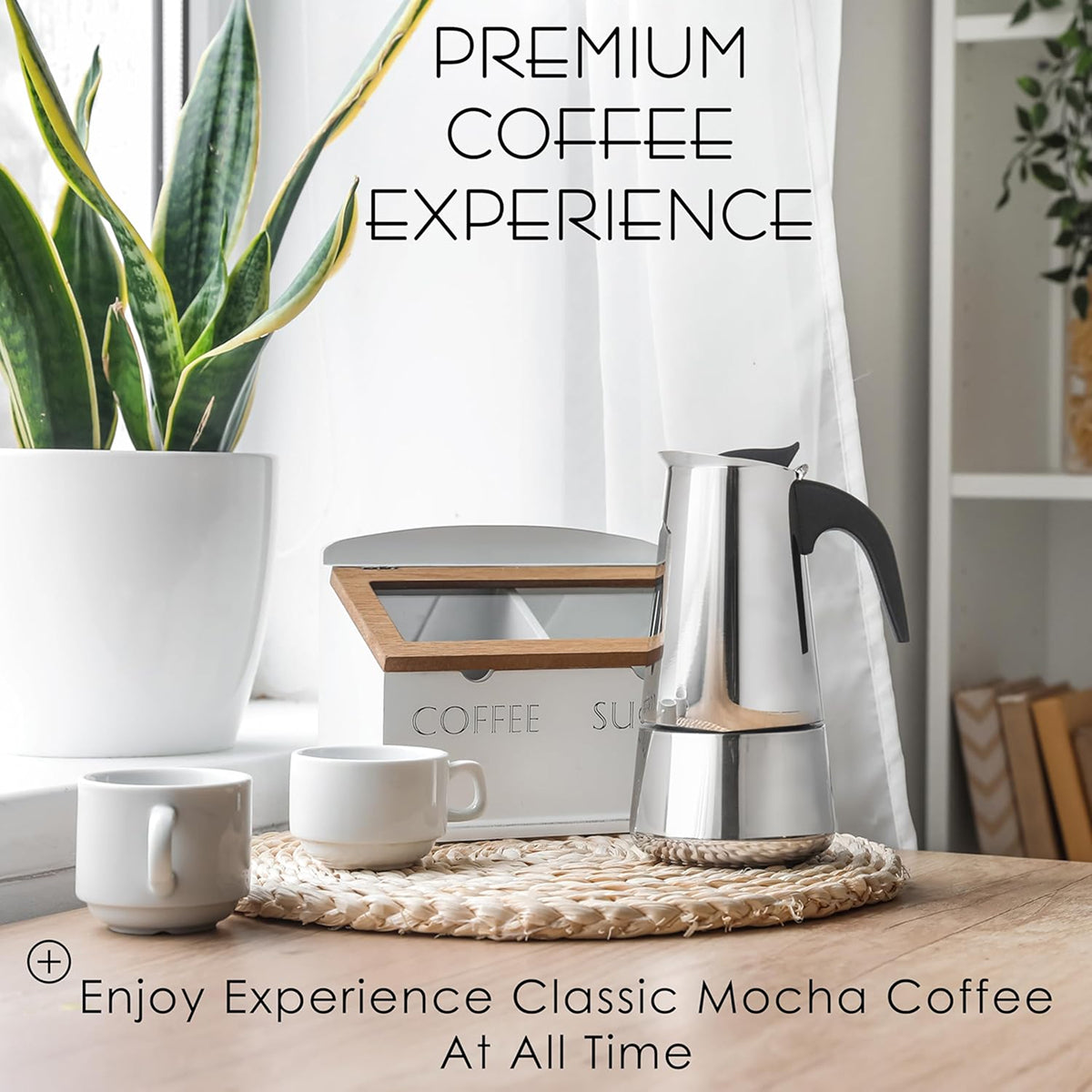 Stovetop Coffee Percolator - Stainless Steel Espresso & Coffee Maker for Home & Camping