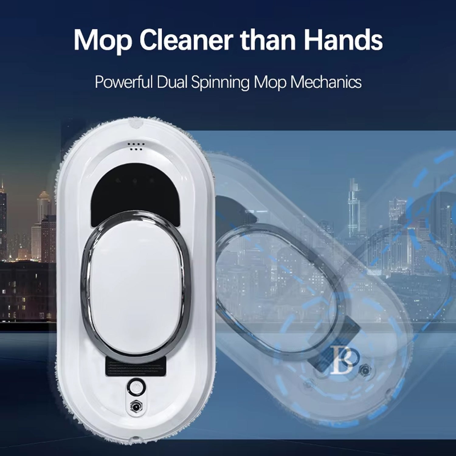 ClasEvist Window Cleaning Robot Smart AI Path Dual Spinning Mops with UPS Safety